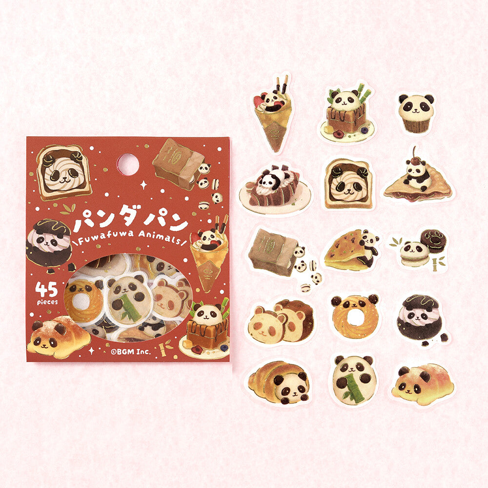 Panda Bread Fluffy Animals Foil Flake Stickers | BGM