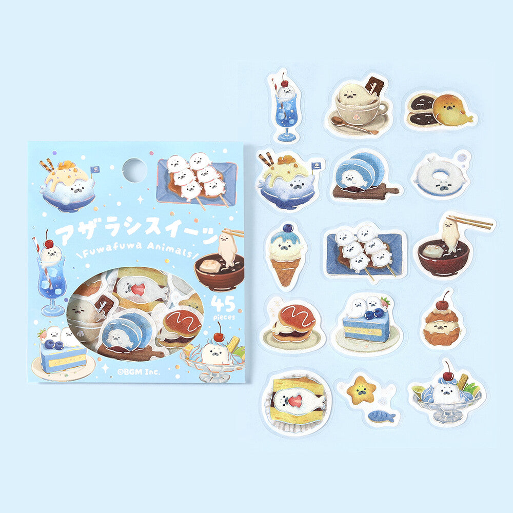 Seal Sweets Fluffy Animals Foil Flake Stickers | BGM