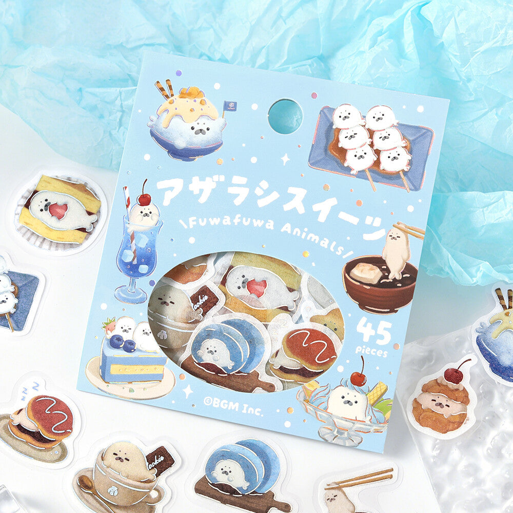 Seal Sweets Fluffy Animals Foil Flake Stickers | BGM