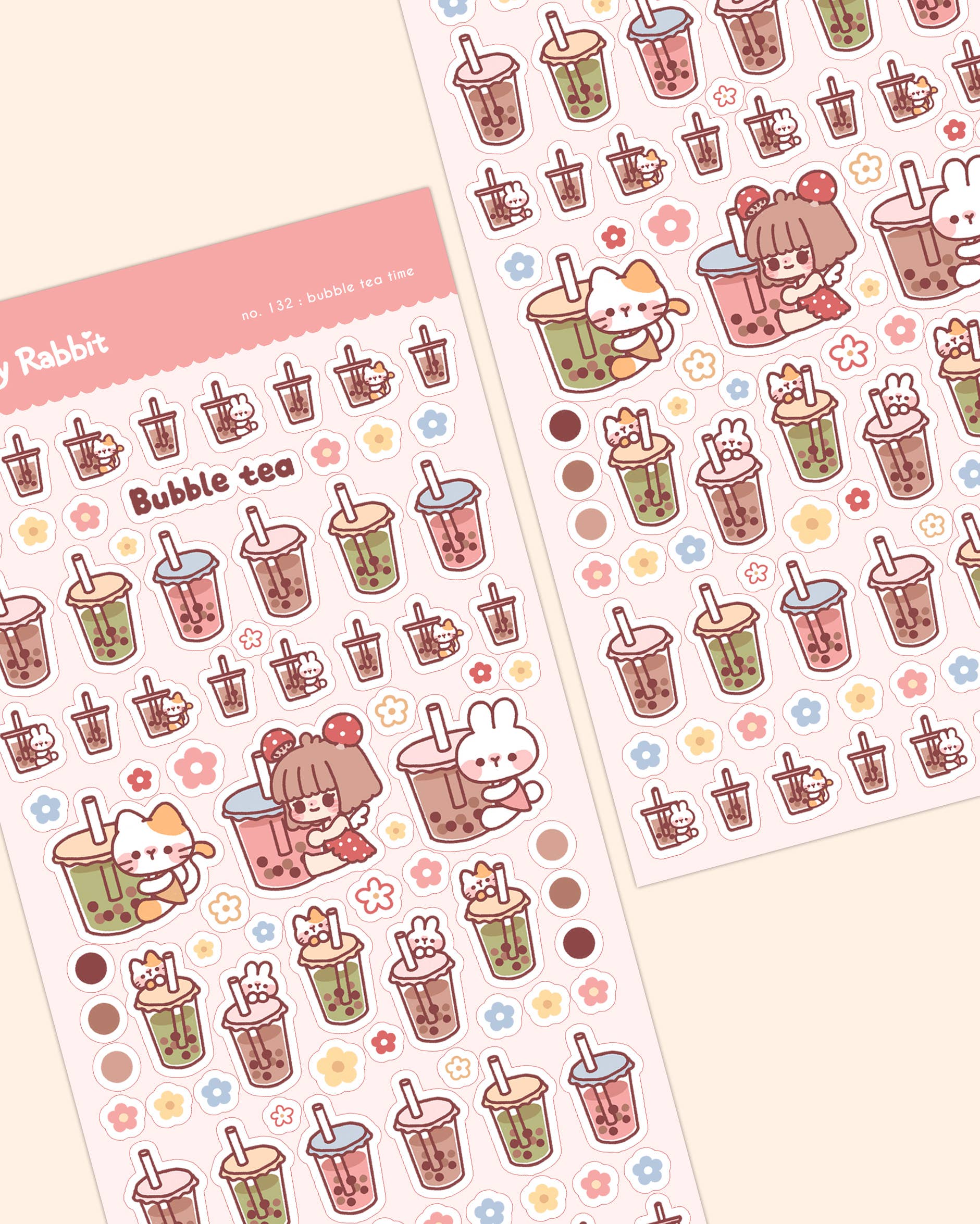 Bubble Tea Time Sticker Sheet no.123 by Cherry Rabbit | Papertail Fox