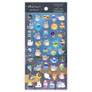 Chinchillas and Night Cafe Mattari Clear Sticker Sheet by NB Co | Papertail Fox