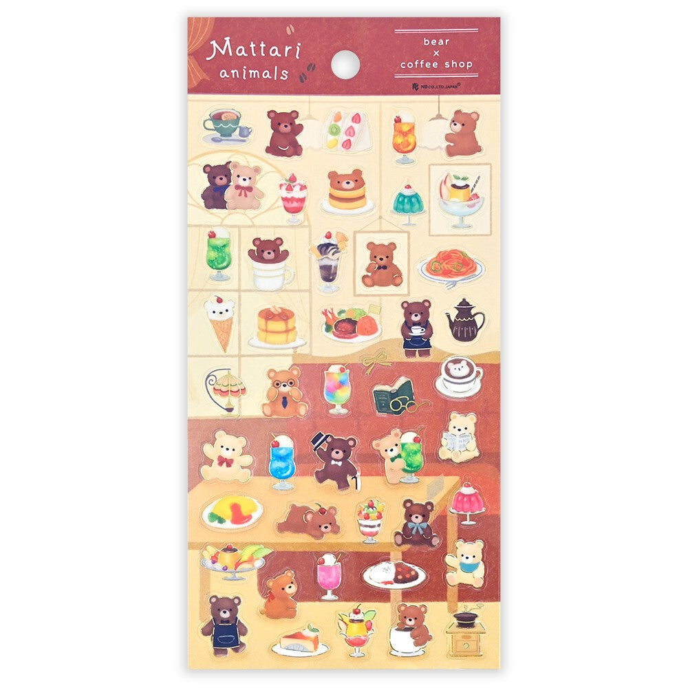 Bears and Coffee House Mattari Clear Sticker Sheet by NB Co | Papertail Fox
