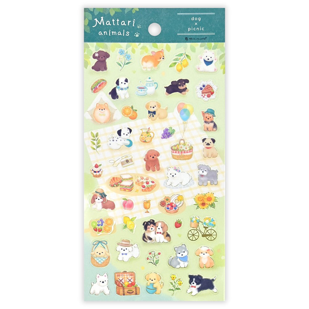 Dogs and Picnic Mattari Clear Sticker Sheet by NB Co | Papertail Fox
