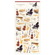 Orchestra Gold Foil Clear Sticker Sheet by NB Co | Papertail Fox