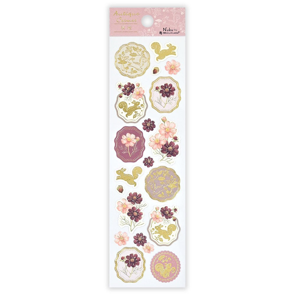 Cosmos Antique Flower Washi Sticker Sheet by NB Co | Papertail Fox