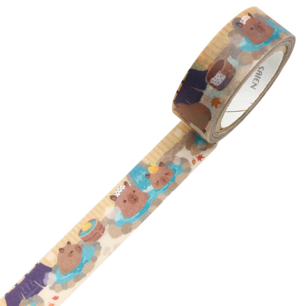 Capybara Hot Springs Washi Tape | Kamiiso SAIEN