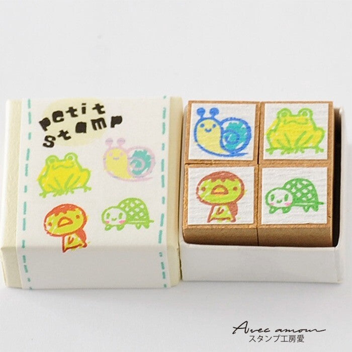 Snail, Frog and Turtle Petit Stamp Set | Avec Amour