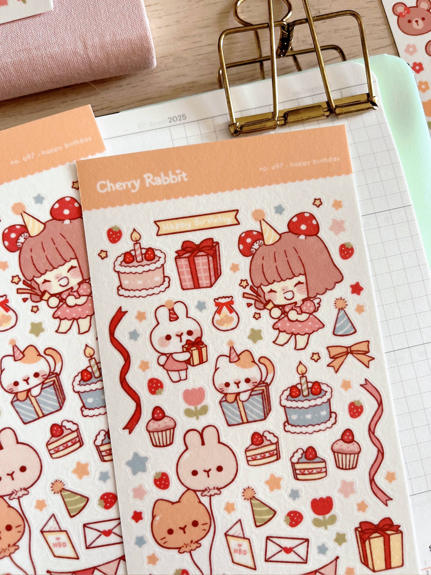 Happy Birthday Sticker Sheet no.097 by Cherry Rabbit | Papertail Fox