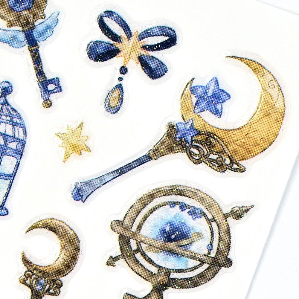 Magical Blue Pure Lame Glitter Sticker Sheet | NB Co