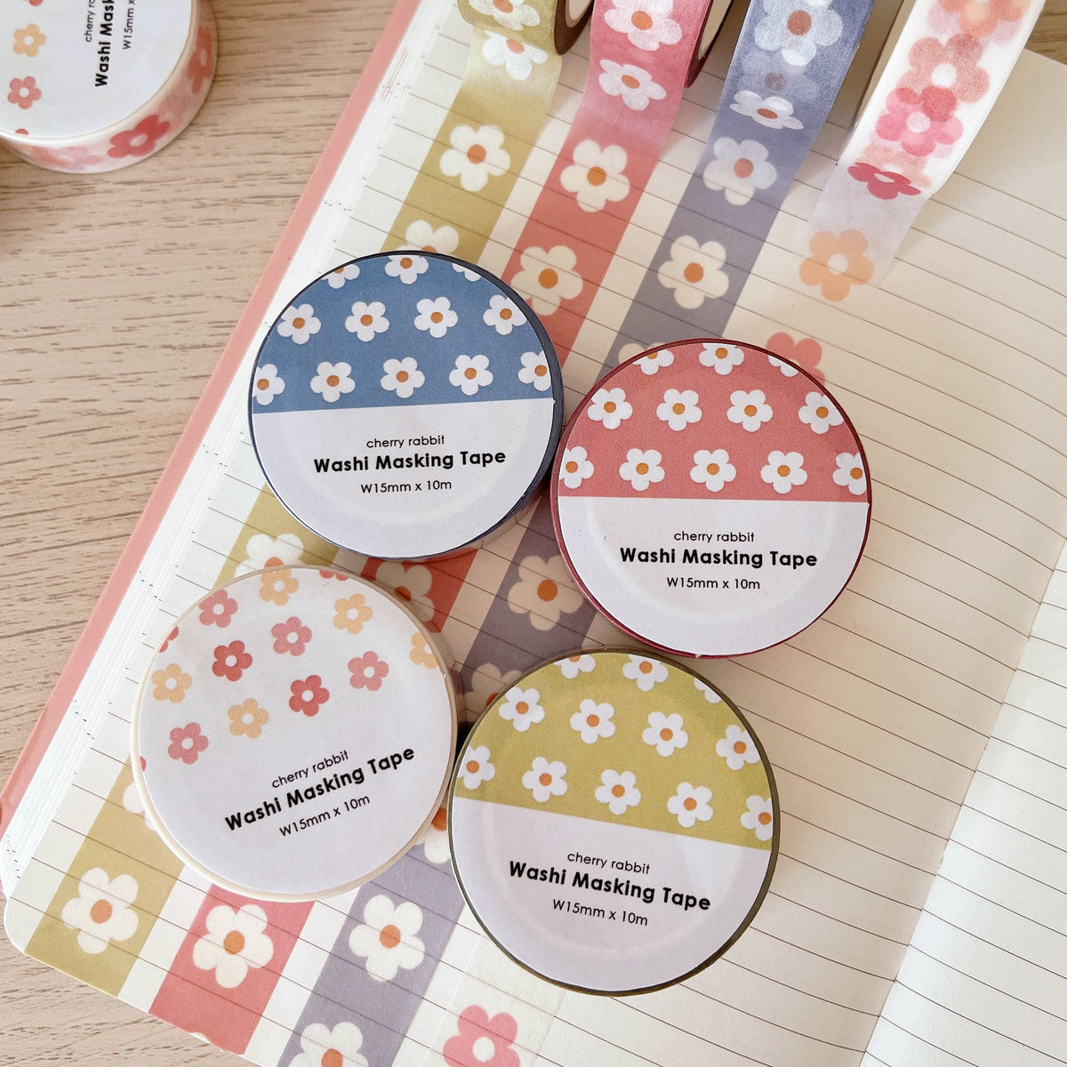 Pastel Daisies Washi Tape by Cherry Rabbit | Papertail Fox