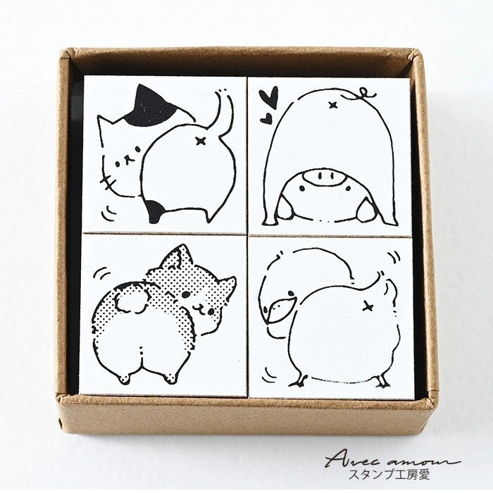 Animal Bottoms Mini Stamp Set by Avec Amour | Papertail Fox