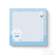 White Cat Plushie Sticky Notes