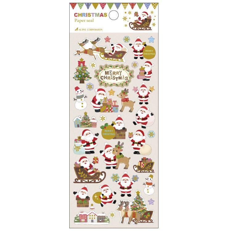 Santa and Reindeer Christmas Paper Stickers by Active Corporation | Papertail Fox