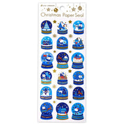 Blue Snow Globe Christmas Paper Stickers by Active Corporation | Papertail Fox