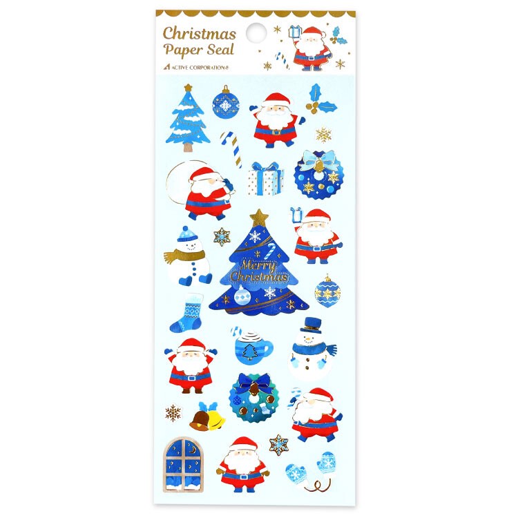Blue Motifs and Santa Christmas Paper Stickers by Active Corporation | Papertail Fox