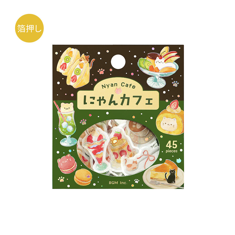 Nyan Cafe Let's Eat Meow Foil Flake Stickers by BGM | Papertail Fox