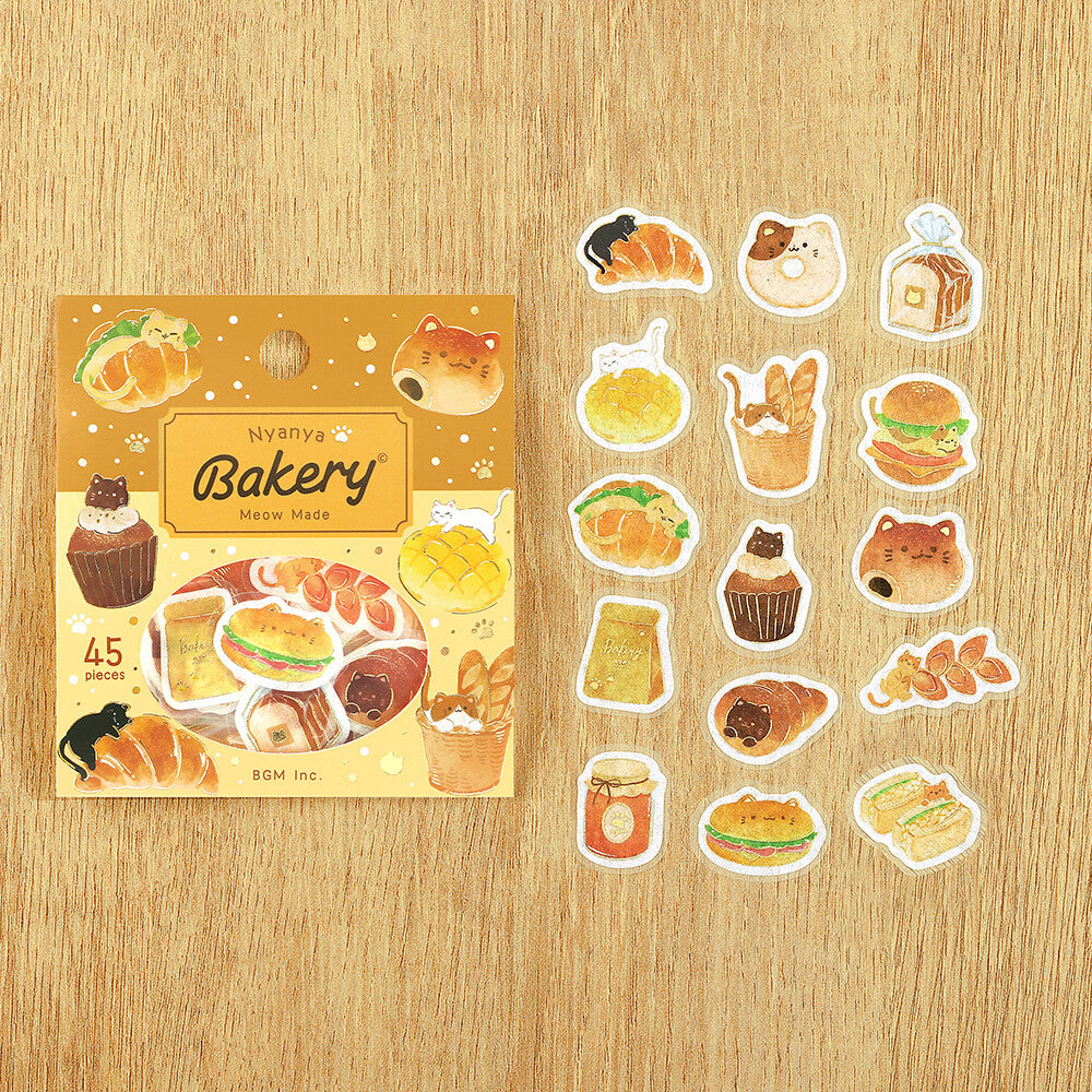 Nyan Bakery Let's Eat Meow Foil Flake Stickers by BGM | Papertail Fox