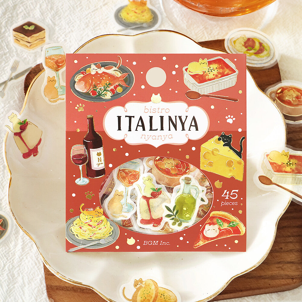 Italinya Let's Eat Meow Foil Flake Stickers by BGM | Papertail Fox