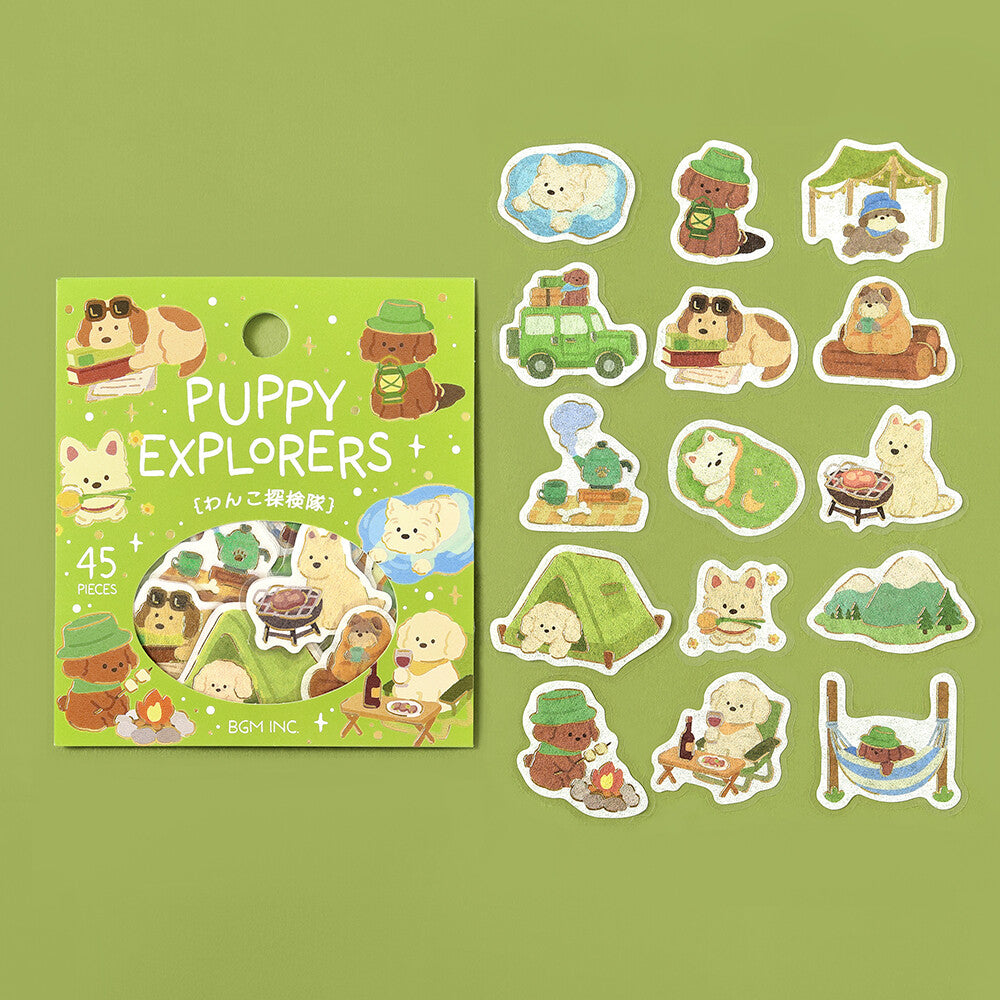Puppy Explorers Dress-Up Animals Foil Flake Stickers by BGM | Papertail Fox