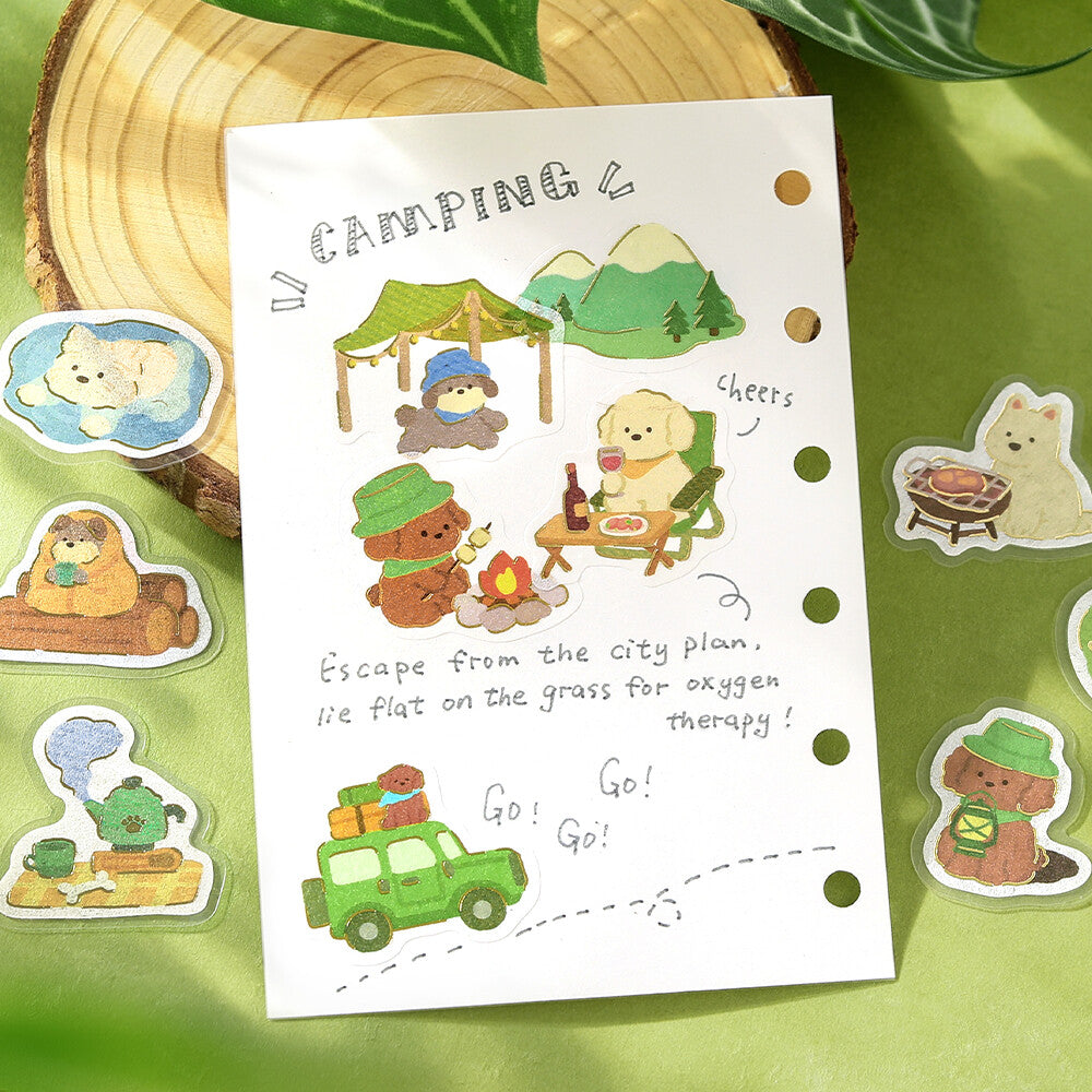 Puppy Explorers Dress-Up Animals Foil Flake Stickers by BGM | Papertail Fox