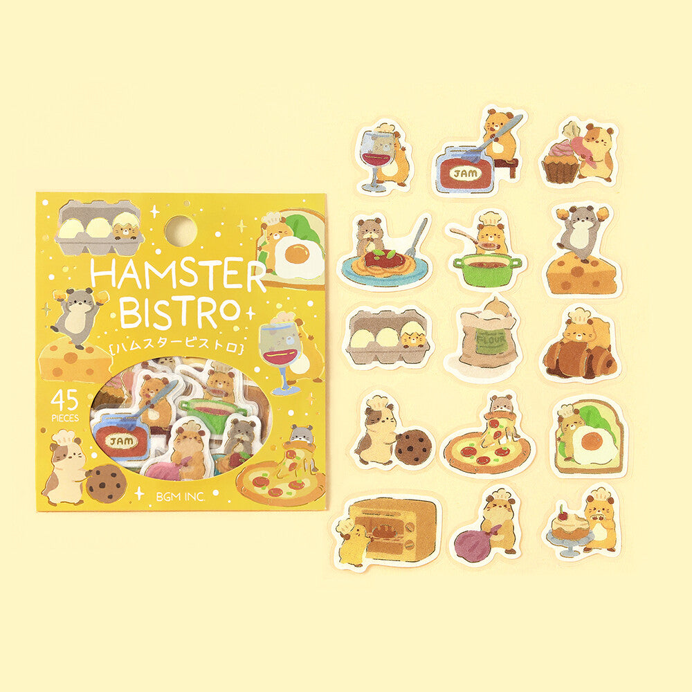 Hamster Bistro Dress-Up Animals Foil Flake Stickers by BGM | Papertail Fox