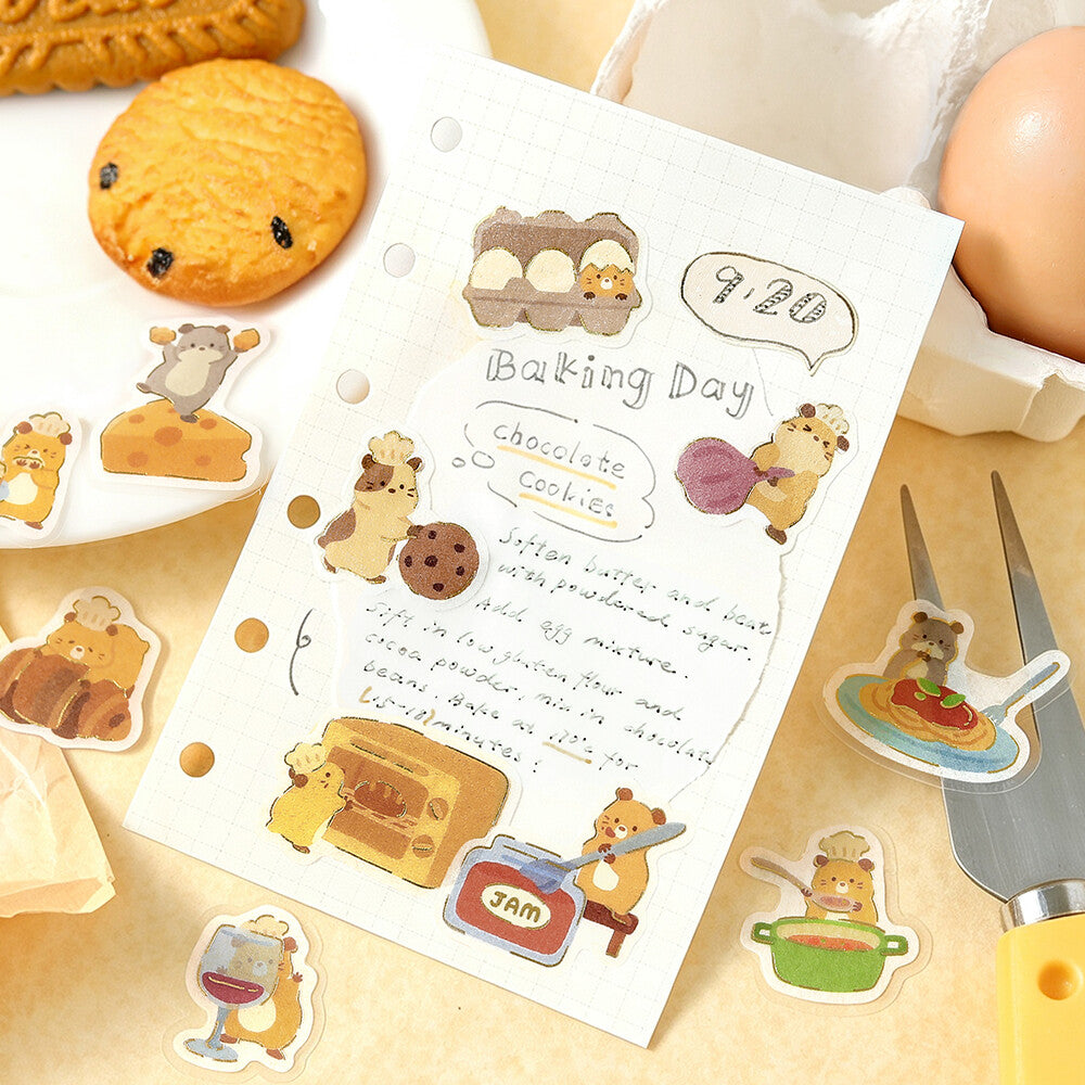 Hamster Bistro Dress-Up Animals Foil Flake Stickers by BGM | Papertail Fox