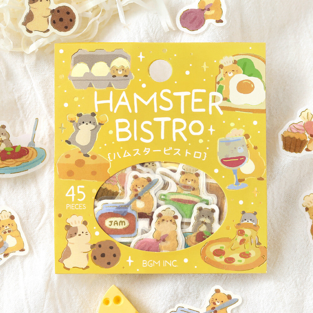 Hamster Bistro Dress-Up Animals Foil Flake Stickers by BGM | Papertail Fox