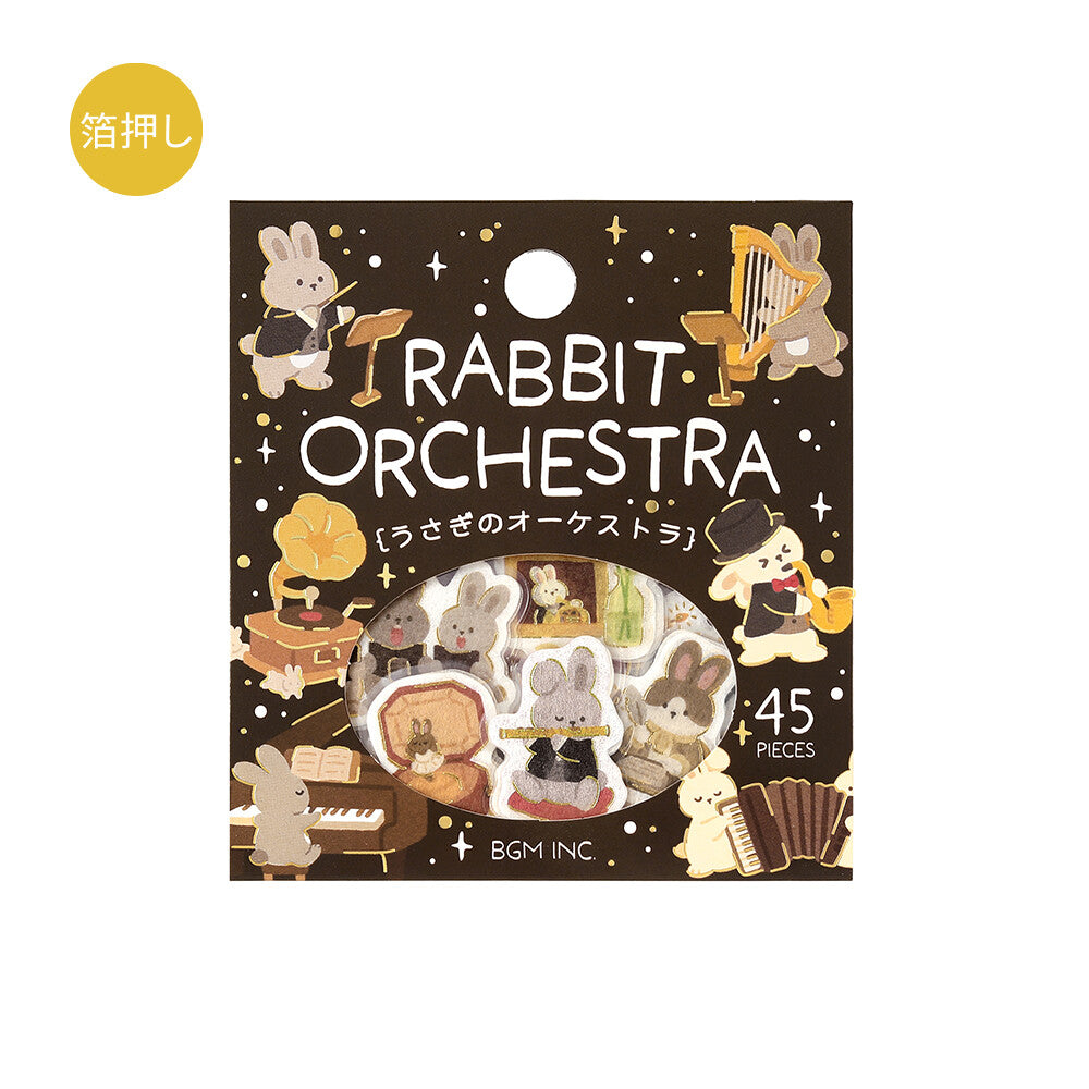 Rabbit Orchestra Dress-Up Animals Foil Flake Stickers by BGM | Papertail Fox