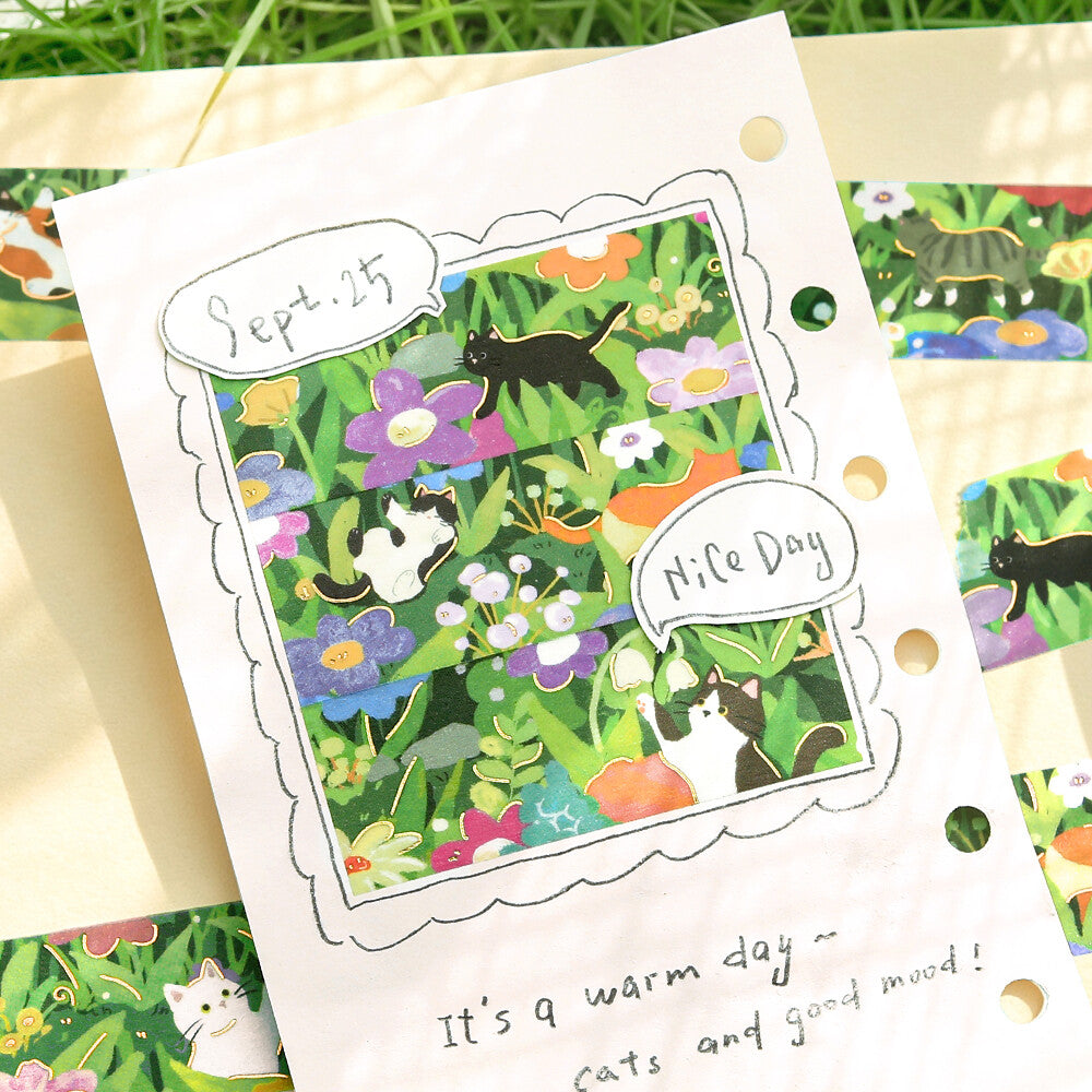 Flowering Fields The Cat's Journey Foil Washi Tape by BGM | Papertail Fox
