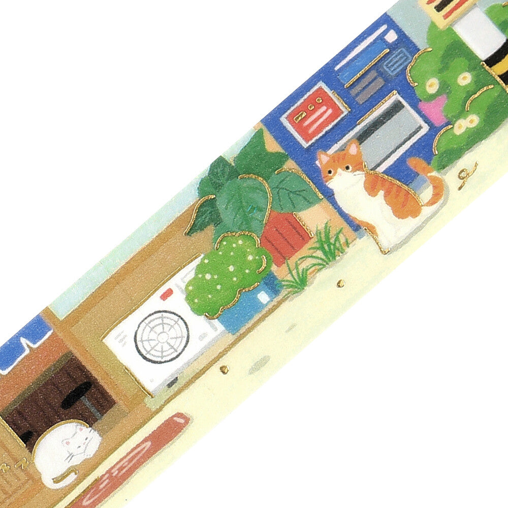 Back Alley Afternoon The Cat's Journey Foil Washi Tape by BGM | Papertail Fox