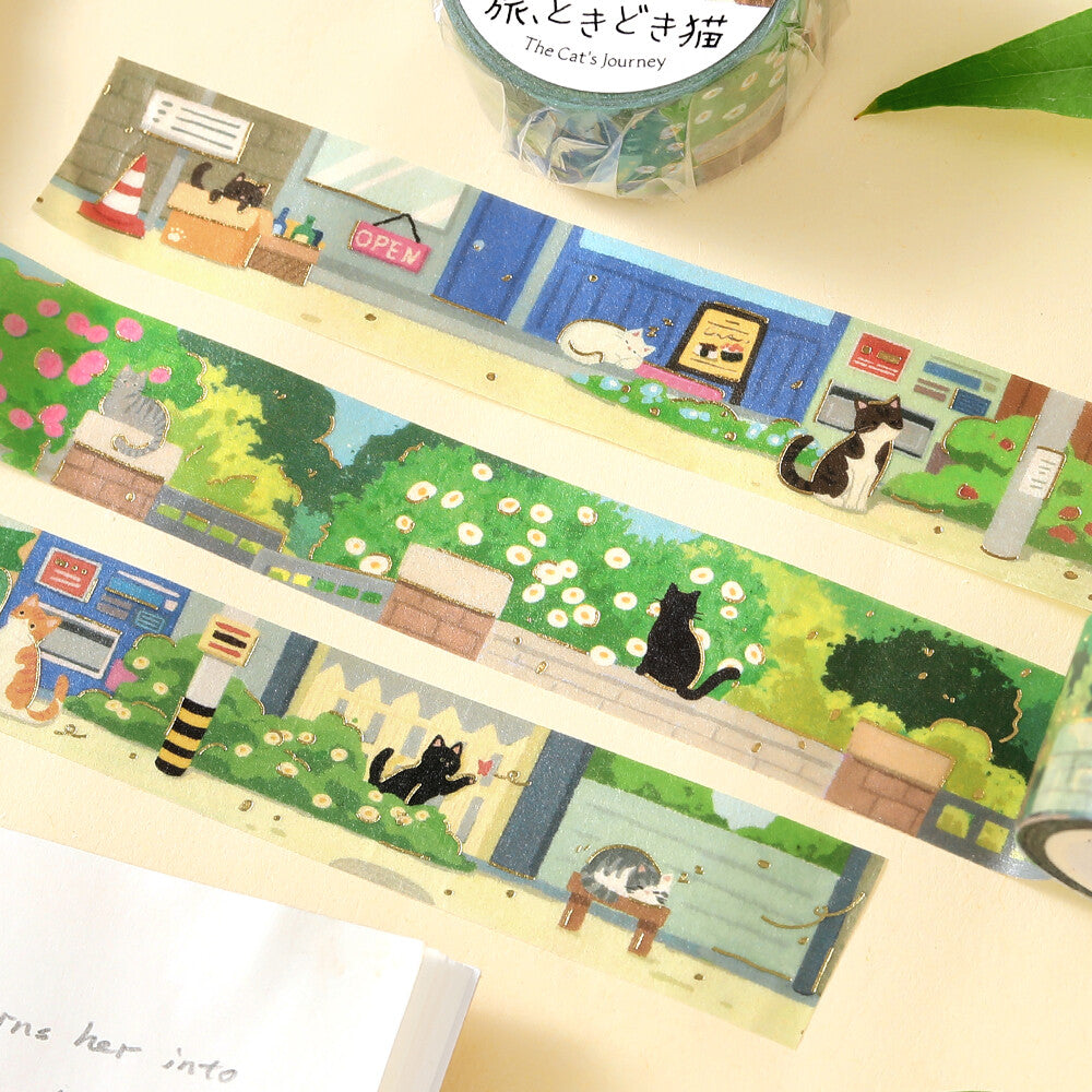 Back Alley Afternoon The Cat's Journey Foil Washi Tape by BGM | Papertail Fox