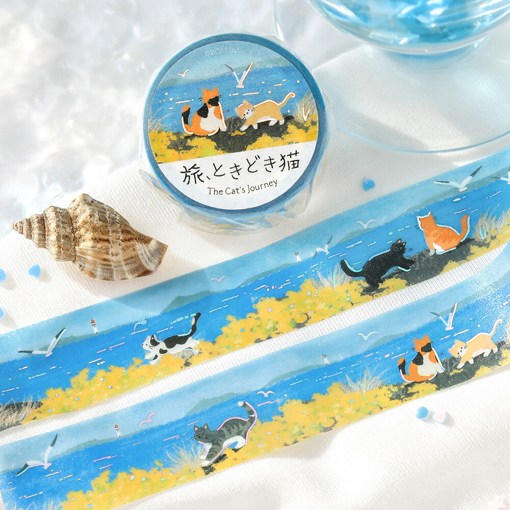 Sea Breeze The Cat's Journey Foil Washi Tape by BGM | Papertail Fox