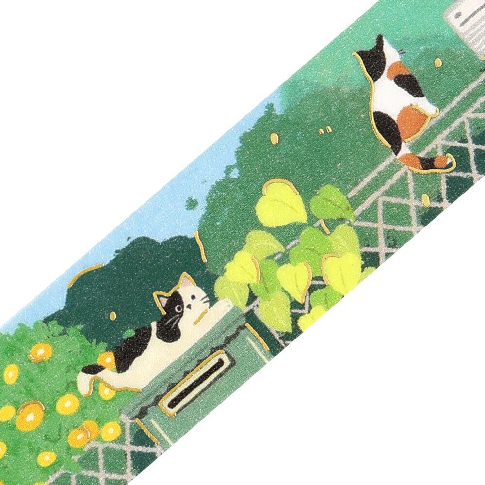 Sunlit Garden The Cat's Journey Foil Washi Tape by BGM | Papertail Fox