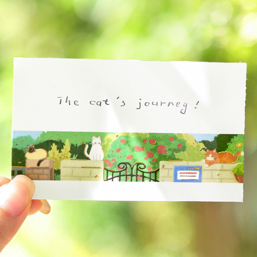 Sunlit Garden The Cat's Journey Foil Washi Tape by BGM | Papertail Fox