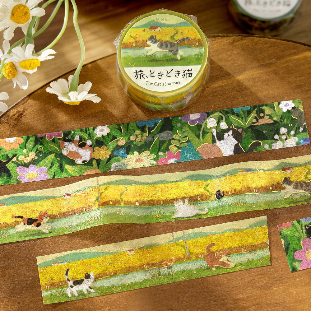 Wheat Fields The Cat's Journey Foil Washi Tape by BGM | Papertail Fox