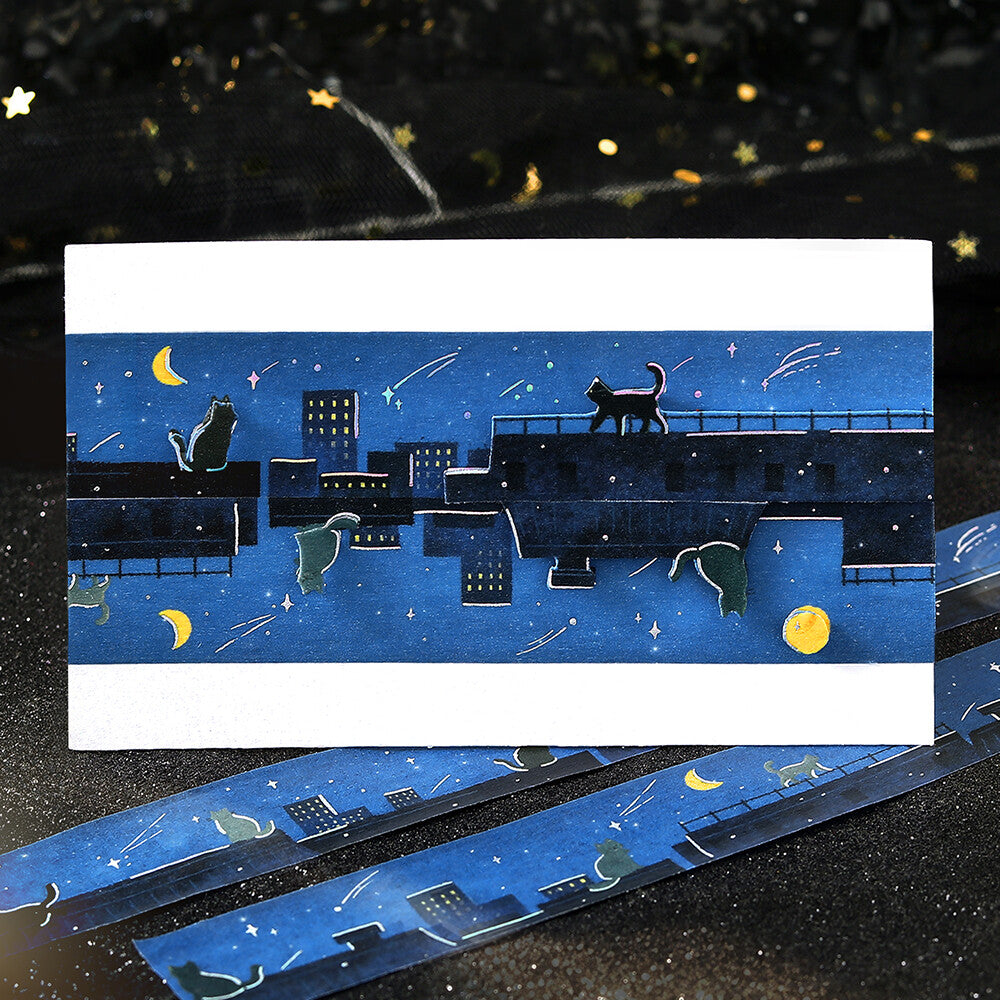 Starry Night The Cat's Journey Foil Washi Tape by BGM | Papertail Fox