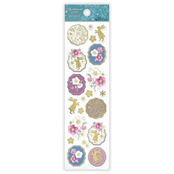 Christmas Rose Gold Foil Washi Sticker Sheet by NB Co | Papertail Fox