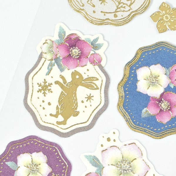 Christmas Rose Gold Foil Washi Sticker Sheet | NB Co