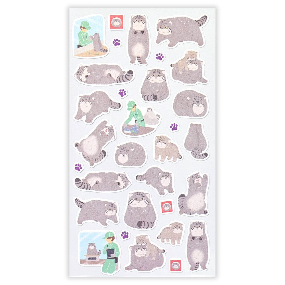 Pallas's Cat Zoom In Animals Washi Sticker Sheet | NB Co