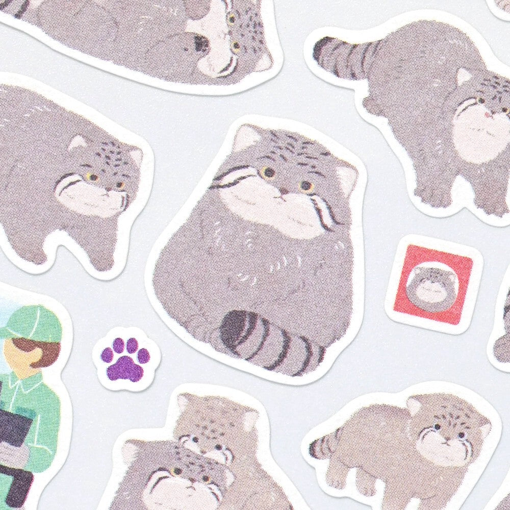 Pallas's Cat Zoom In Animals Washi Sticker Sheet | NB Co