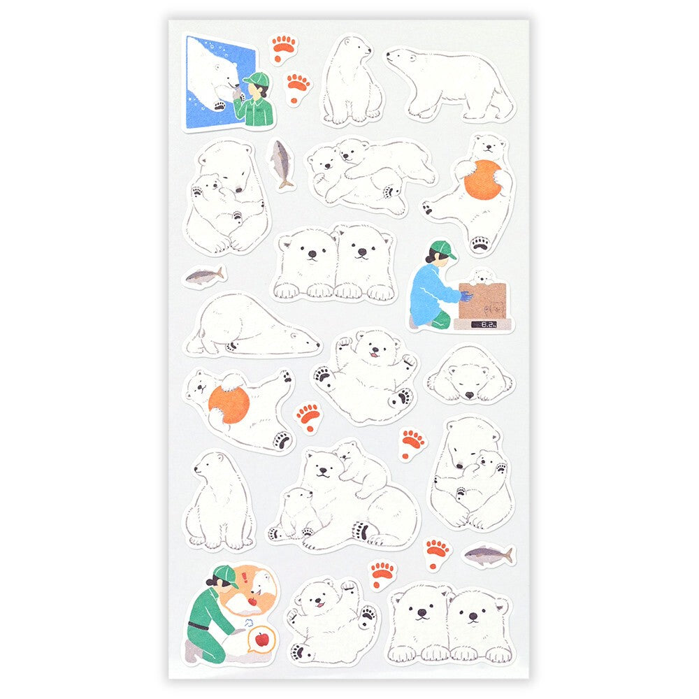 Polar Bear Zoom In Animals Washi Sticker Sheet | NB Co