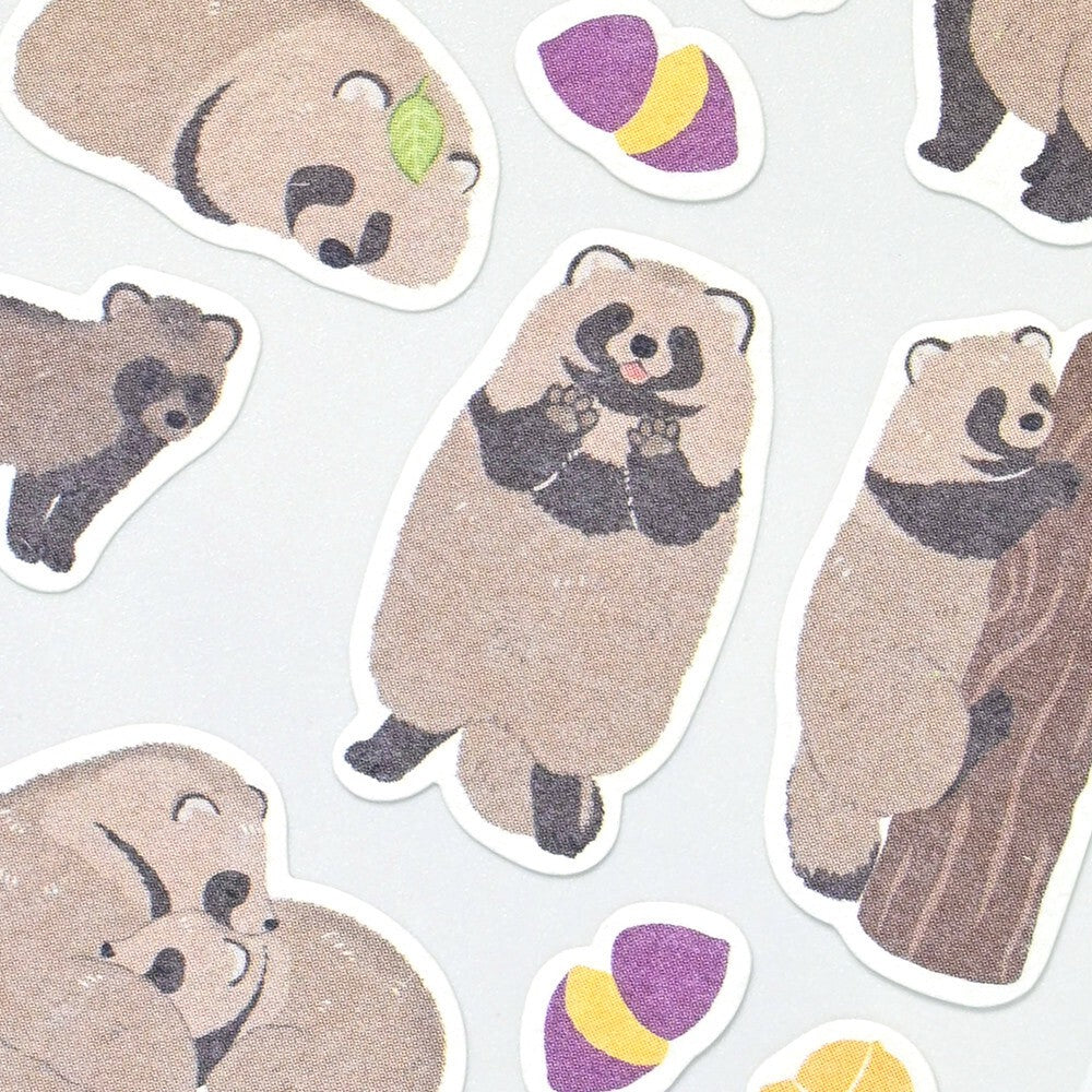 Tanuki Zoom In Animals Washi Sticker Sheet | NB Co