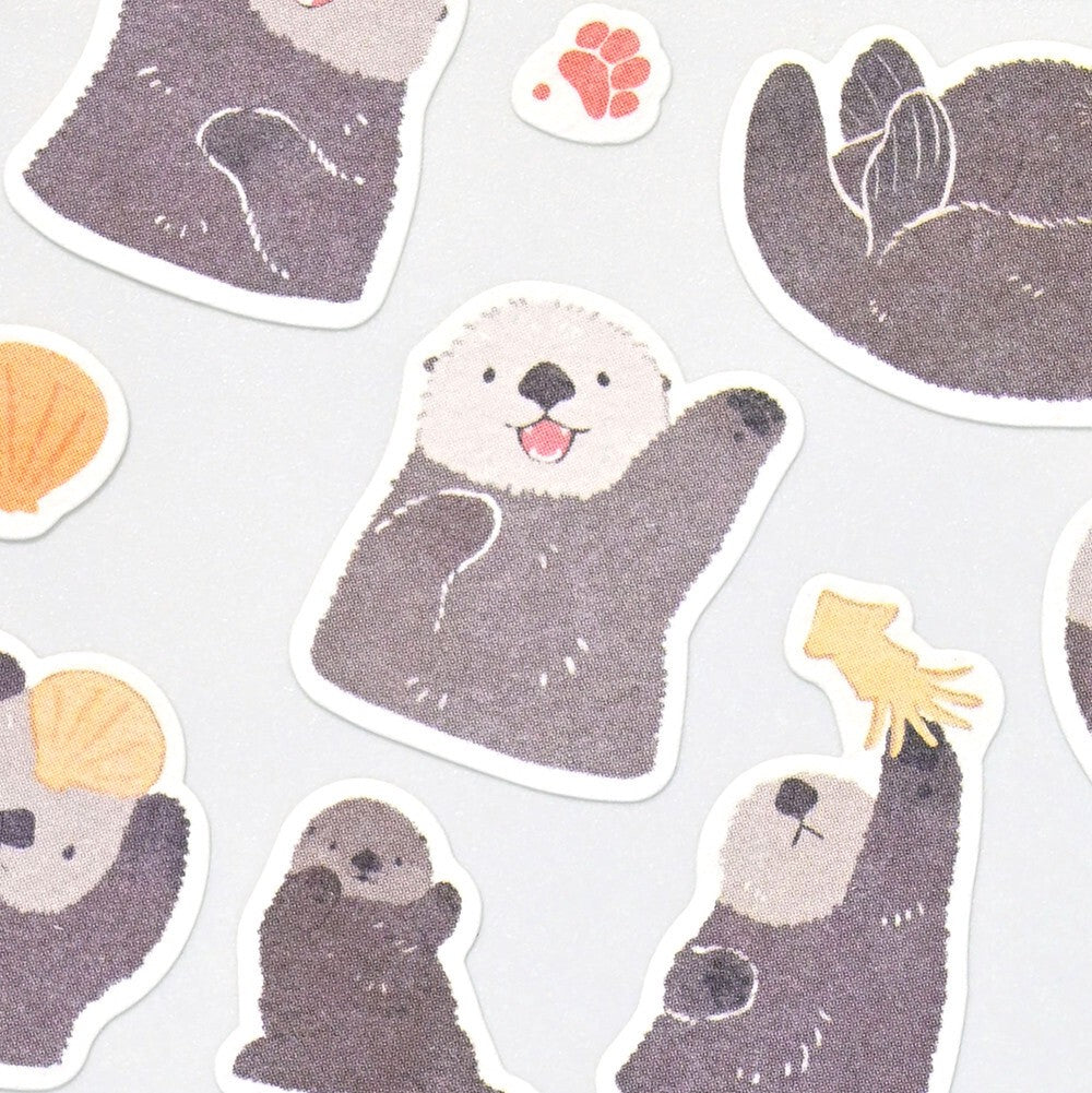 Sea Otter Zoom In Animals Washi Sticker Sheet | NB Co