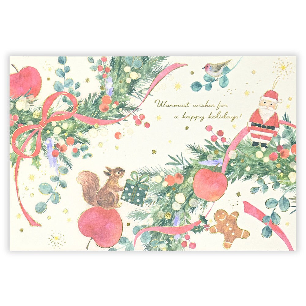 Wreath Foil Christmas Postcard by NB Co | Papertail Fox