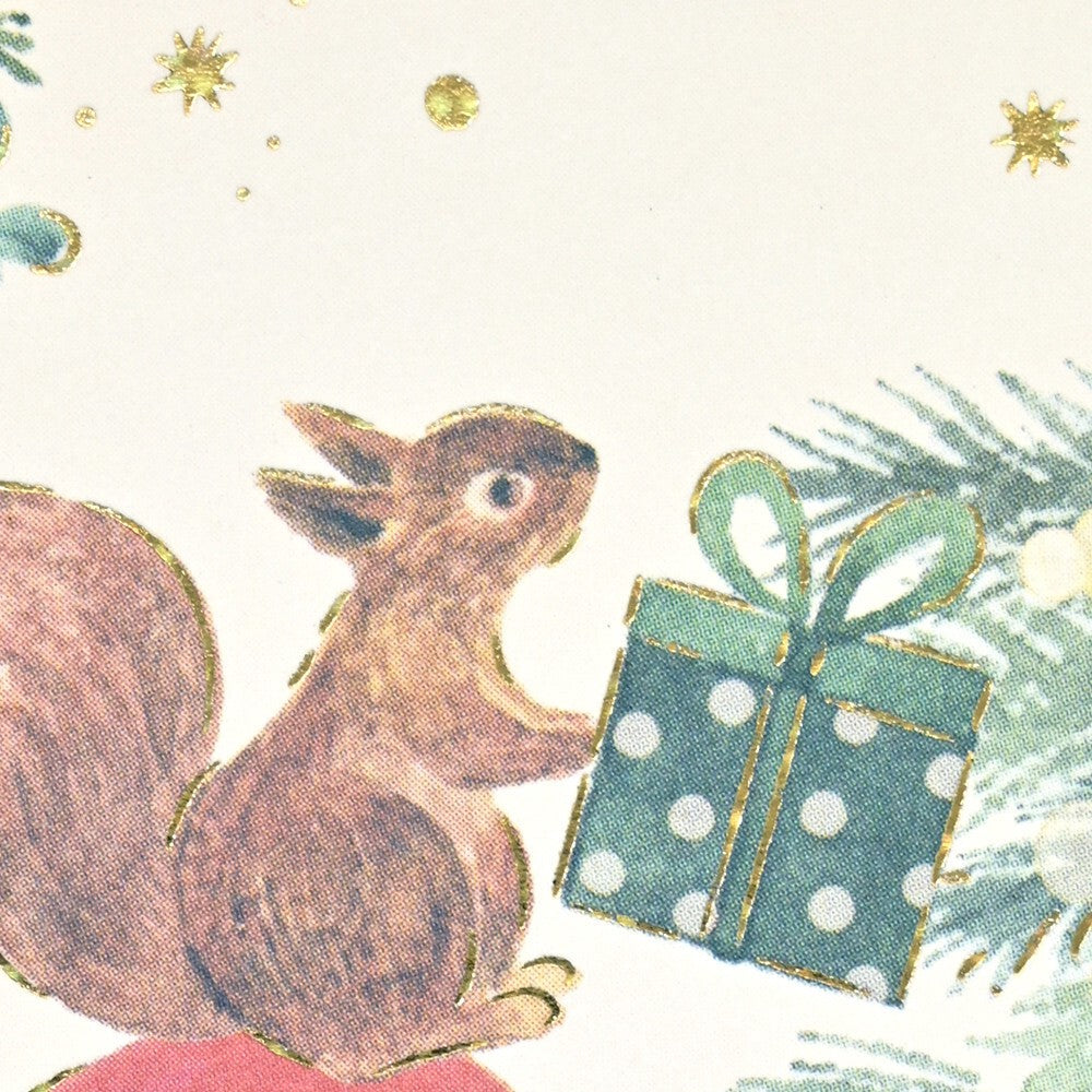 Wreath Foil Christmas Postcard | NB Co