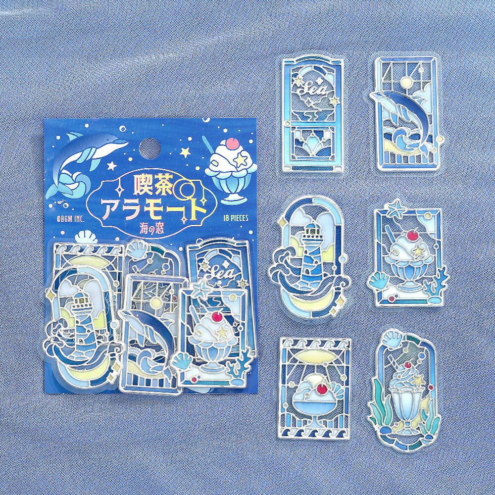 Sea Window Cafe à la Mode Traveling Windows 3D Clear Stickers by BGM | Papertail Fox