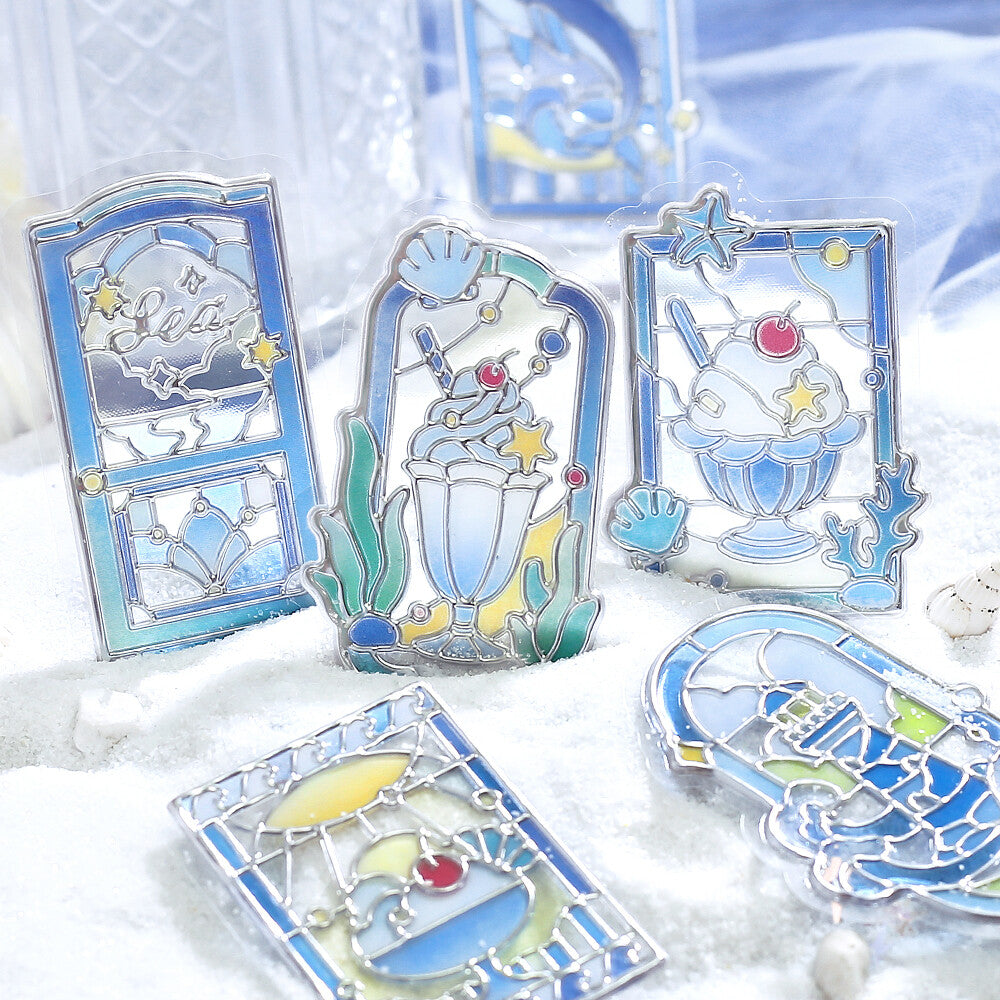 Sea Window Cafe à la Mode Traveling Windows 3D Clear Stickers by BGM | Papertail Fox
