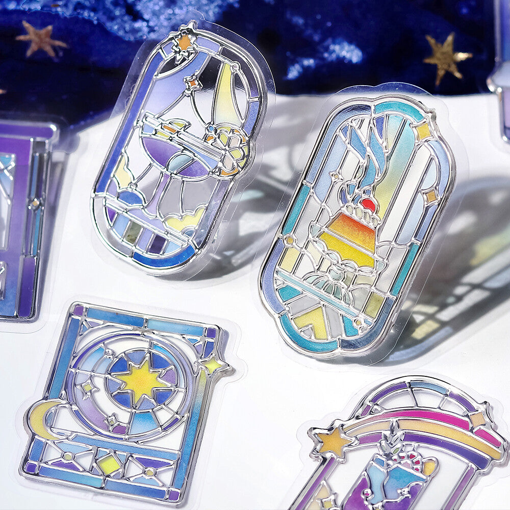 Night Window Cafe à la Mode Traveling Windows 3D Clear Stickers by BGM | Papertail Fox