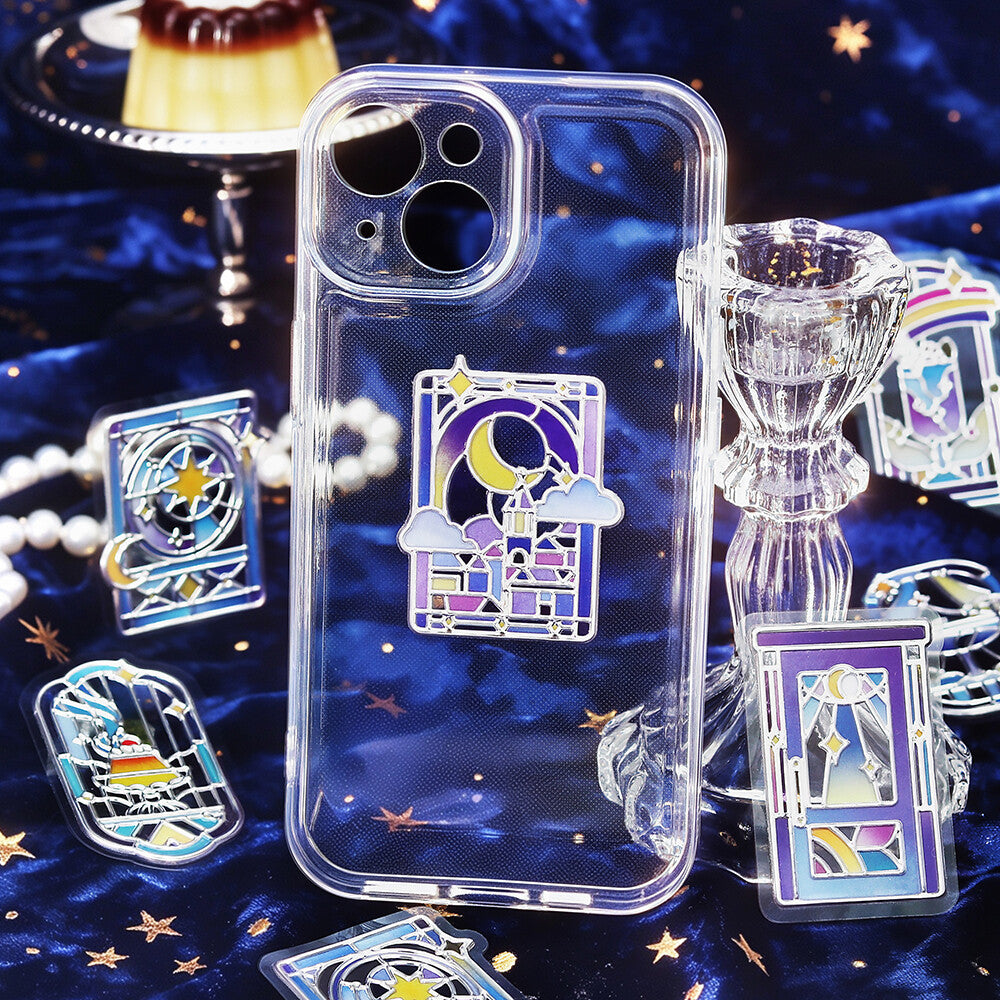 Night Window Cafe à la Mode Traveling Windows 3D Clear Stickers by BGM | Papertail Fox