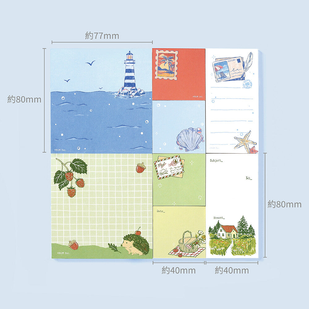 Fragments of Travel MEMONO 8 Pad Memo Set by BGM | Papertail Fox